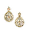 Peach And White Pearls New Jhumka Design For Party And Functions Latest Earrings Collection 1908